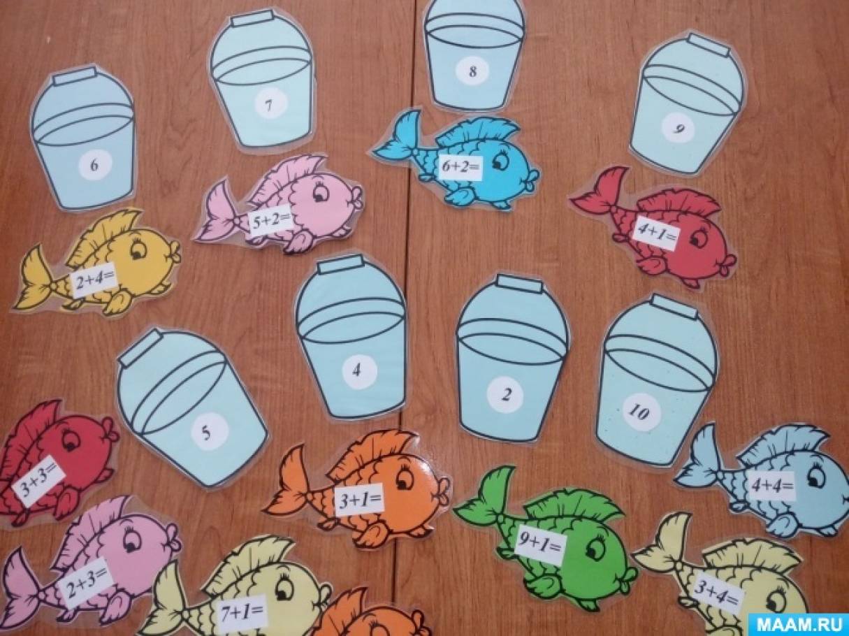 Дидактическая игра по ФЭМП для детей старшей группы «Поймай рыбку» (8 ...