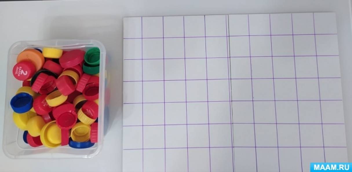 Дидактическая игра с крышками «Графический диктант» для детей старшего дошкольного возраста