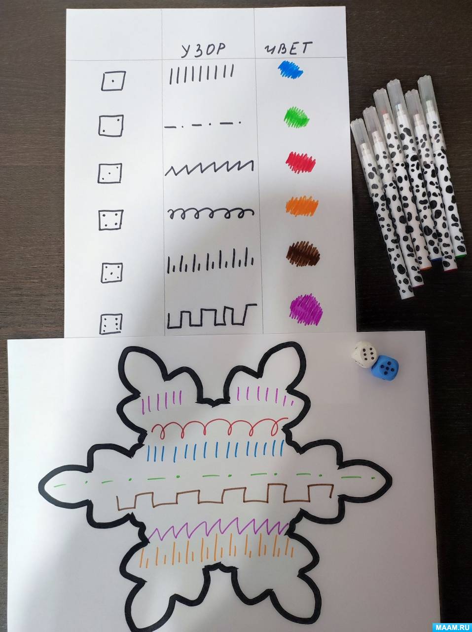 Дидактическая игра «Разноцветные узоры» для детей дошкольного возраста ...