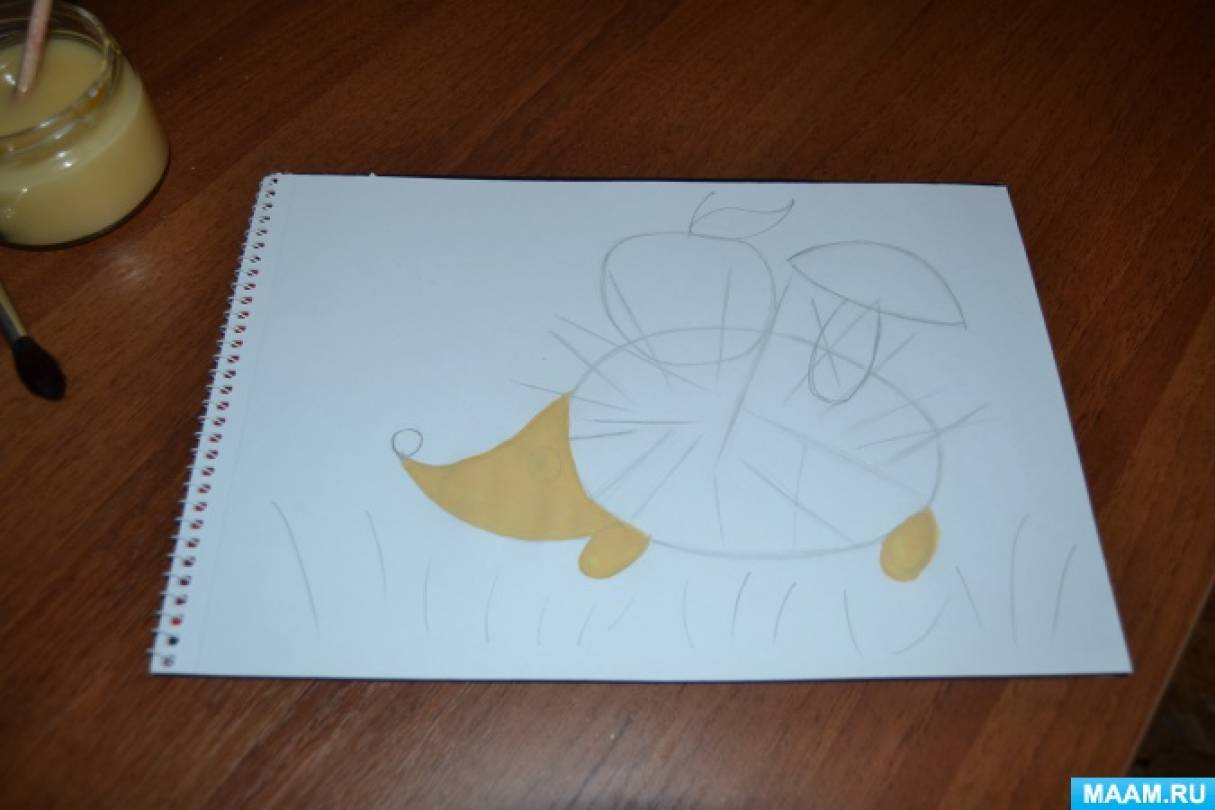 Как рисовать ежика ребенок 4 года