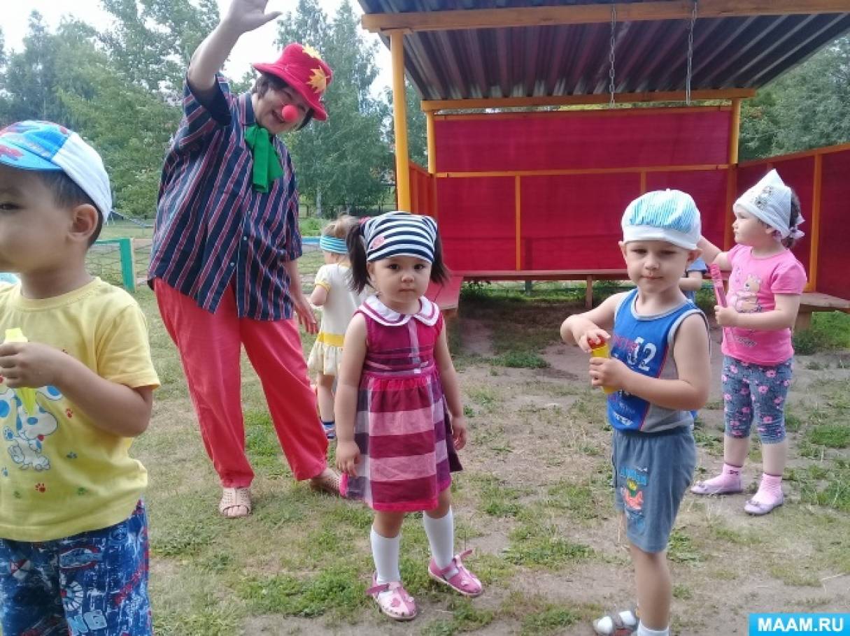 Итоговое мероприятие недельного проекта «Летние забавы на прогулке» в младшей группе «Праздник мыльных пузырей»