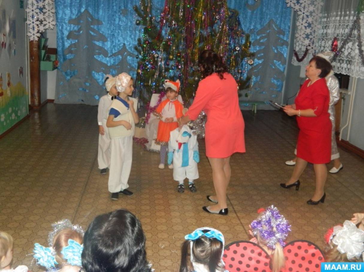 Новогодний утренник с Лисичкой и Зайцами в младшей группе Видео Фото Новогодний утренник с Лисичкой и Зайцами в младшей группе Видео