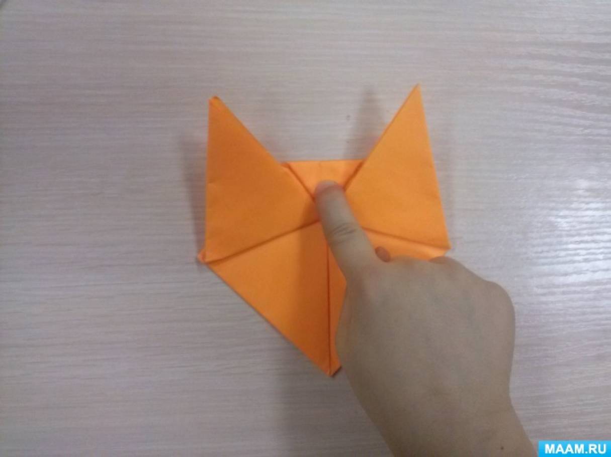 Оригами лисичка из бумаги по шагово