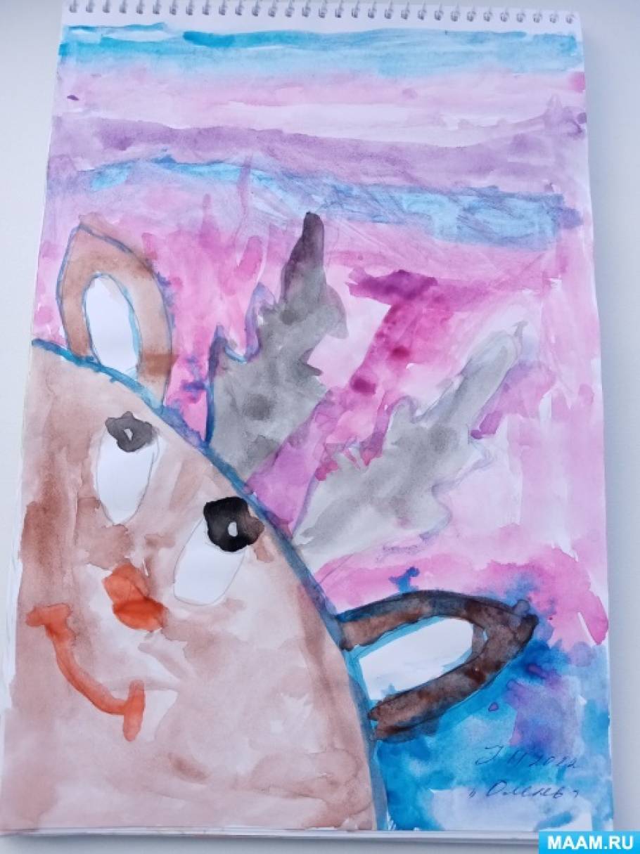 Детский мастер-класс «Портрет сказочного оленя»