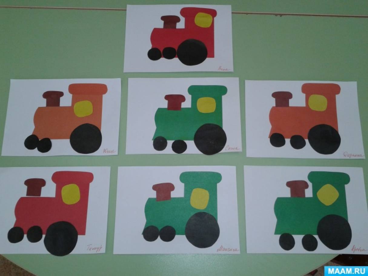 Машина первый младшая группа. Рисование транспорт вторая младшая группа. Поезд для младшей группы. Рисование поезд в младшей группе. Аппликация паровозик в младшей группе.