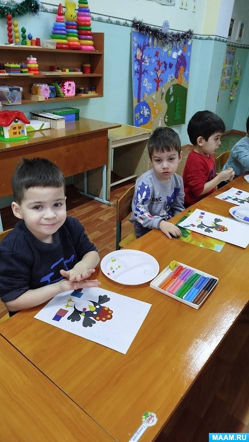 «Сорока-белобока». Конспект занятия по пластилинографии и изготовлению новогодней открытки в средней группе