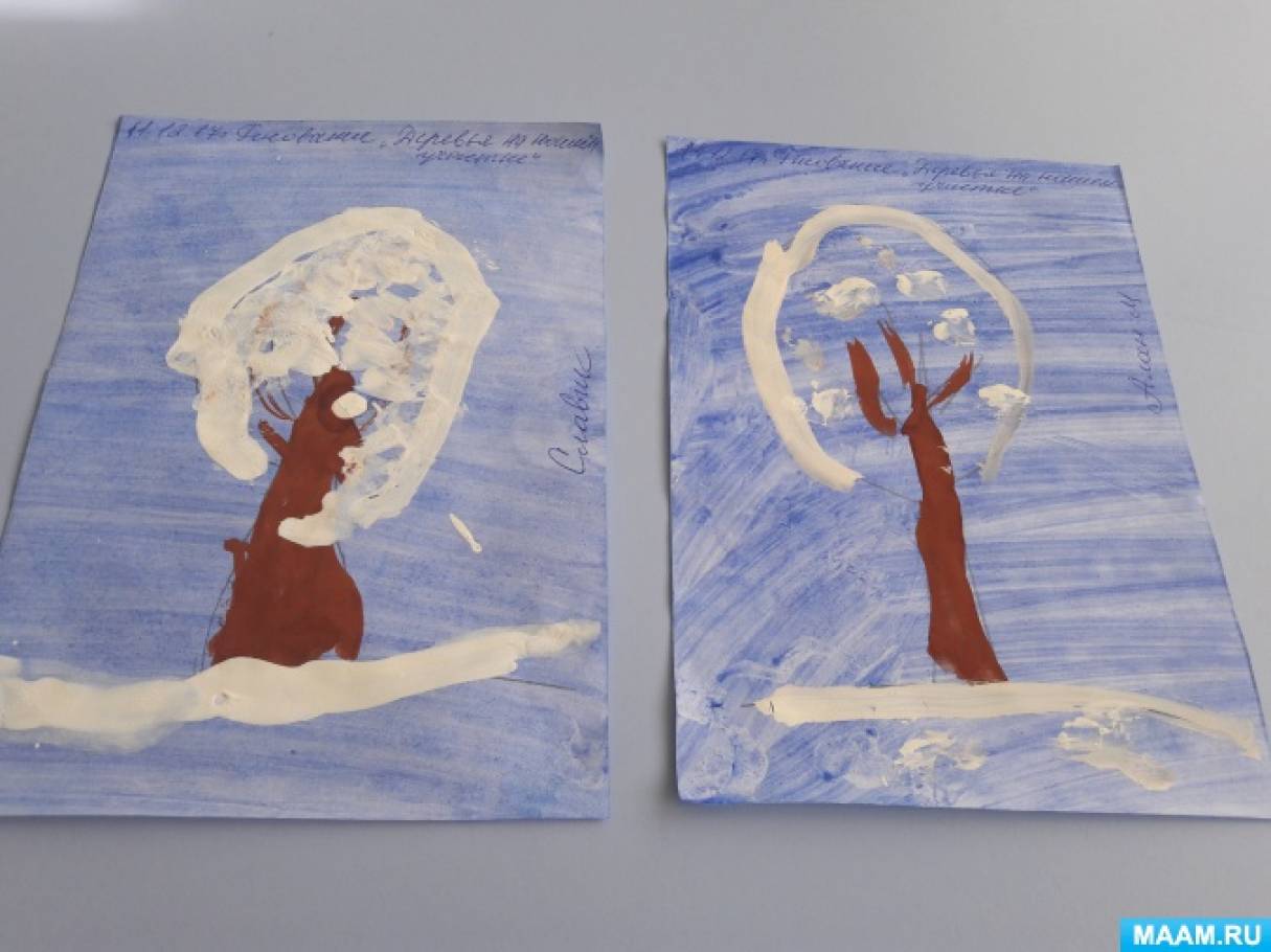 Деревья в снегу вторая младшая группа. Рисование в младшей группе деревья в снегу. Деревья в снегу рисование во второй младшей группе. Рисование деревья в снегу 2 младшая группа. Рисование снежного дерева в младшей группе.