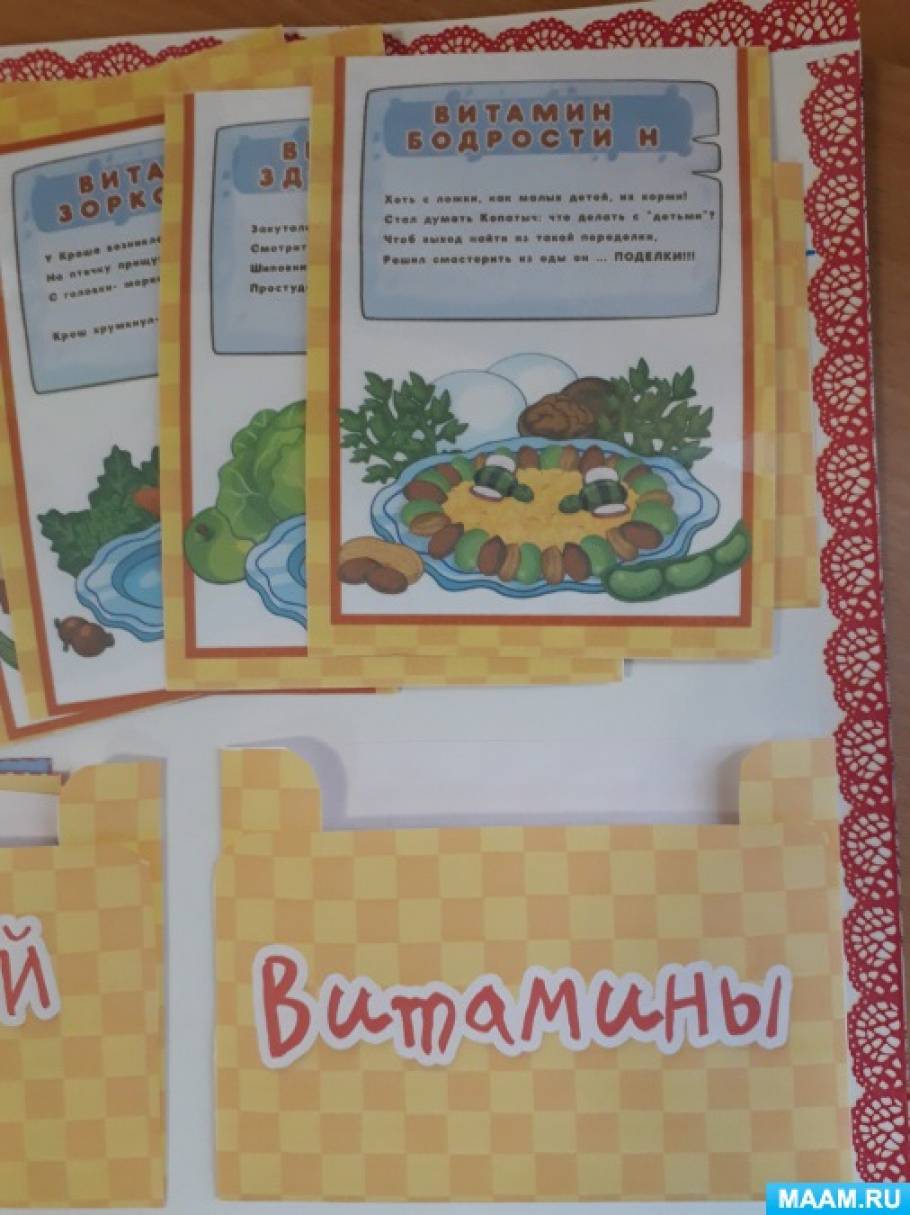 Лэпбук о витаминах «Здоровое питание». Воспитателям детских садов, школьным учителям и педагогам - Маам.ру