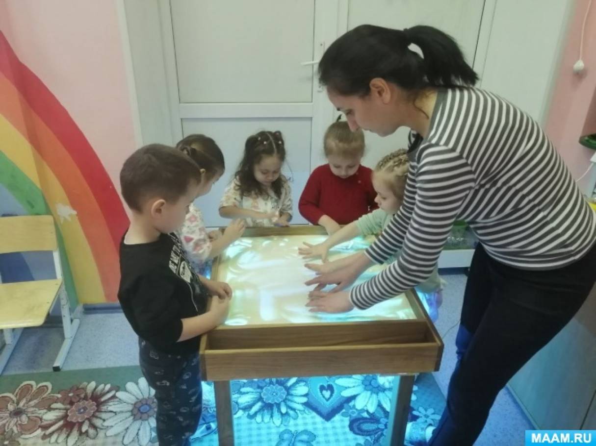 Картотека игровой технологии «Рисование песком (манной крупой) на световом столе с детьми младшего дошкольного возраста»