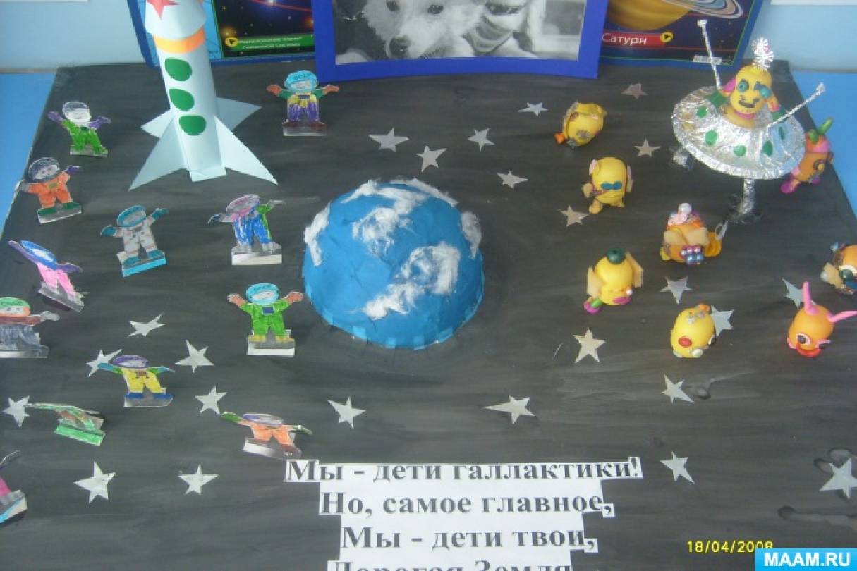 Планирование день космонавтики старшая группа. Поделка ко Дню космонавтики в детский сад. День космонавтики в детском саду.