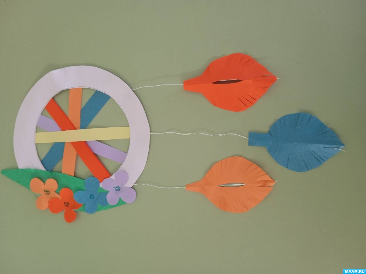 Мастер-класс по изготовлению декора из цветной бумаги для детского сада «Круг с листьями»