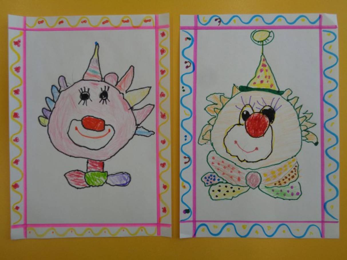 Нарисовать клоуна ребенку 5 лет
