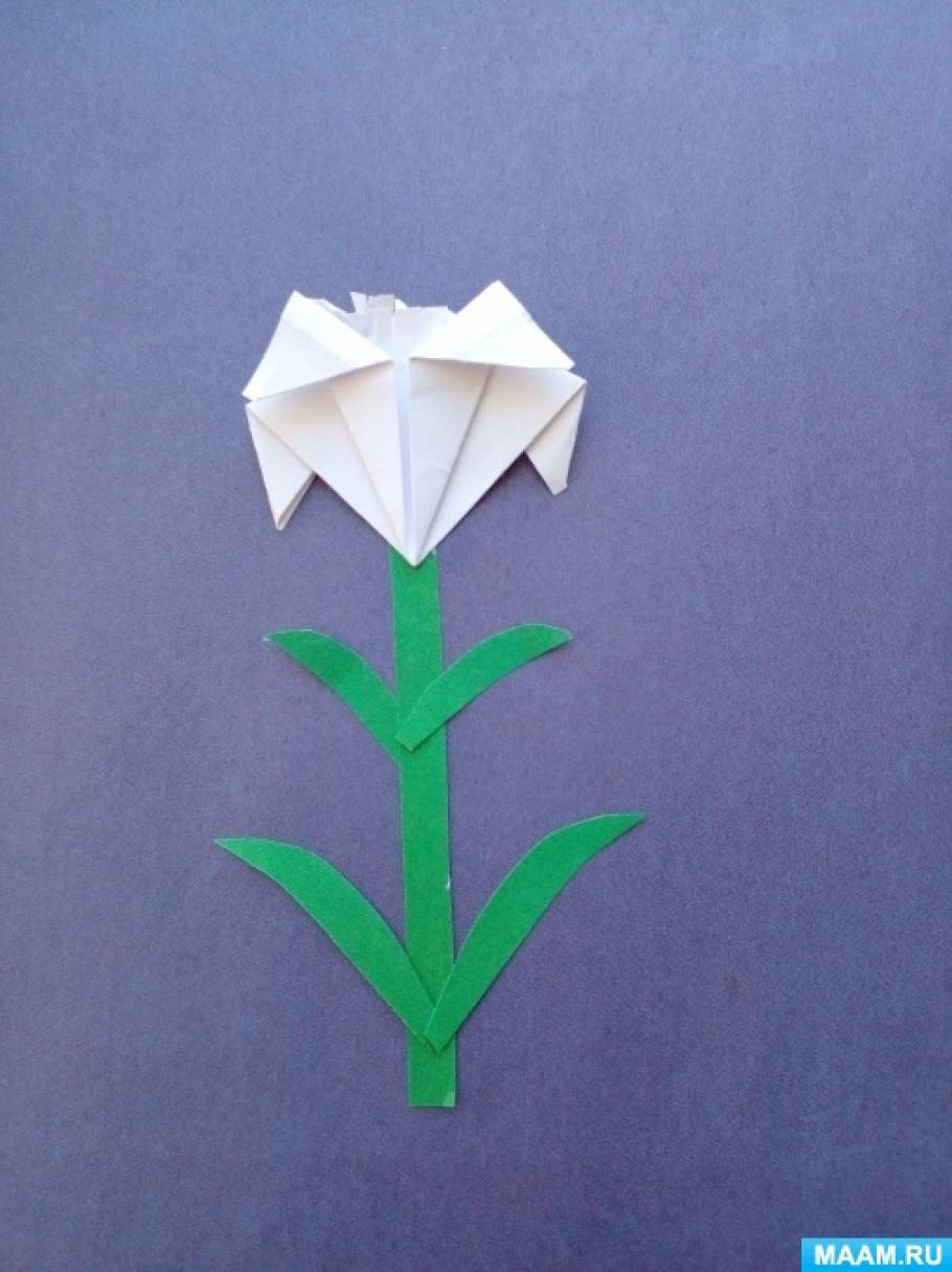 Изготовление оригами лилия из бумаги