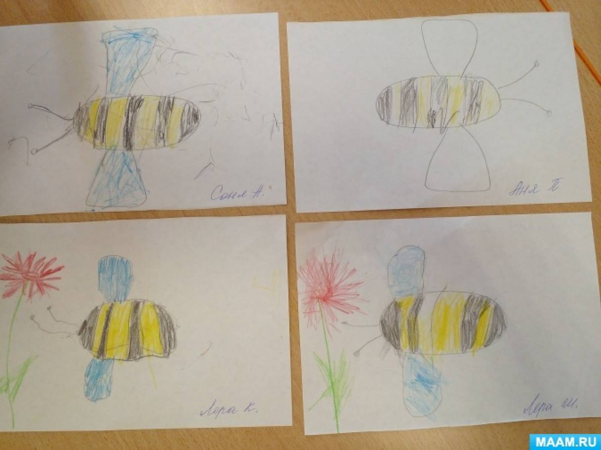 Конспект занятия по рисованию «Труженица пчелка» с детьми с У. О в развитии