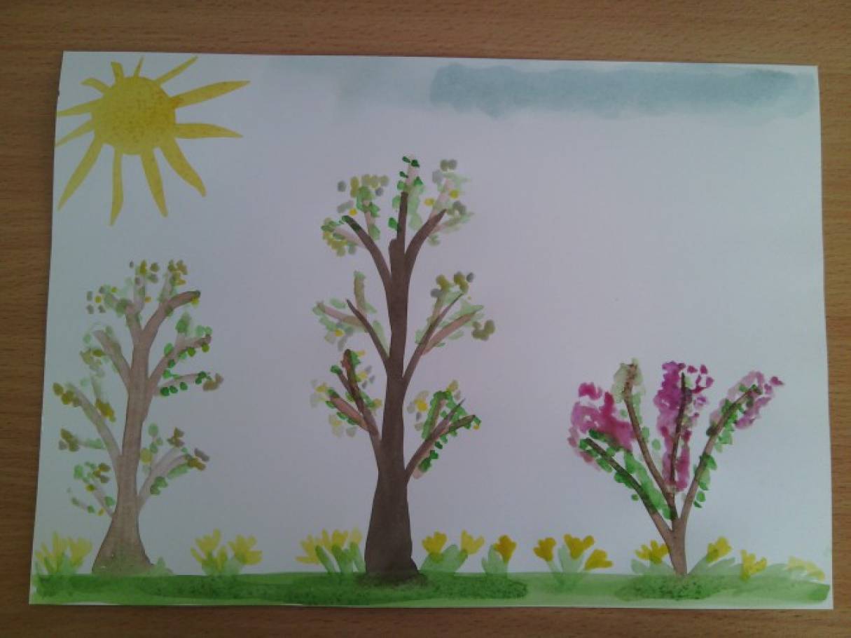 Рисование весеннее дерево средняя группа. Рисование Весеннее дерево в средней группе. Цветут сады рисование в старшей группе. Рисование в старшей группе весной.