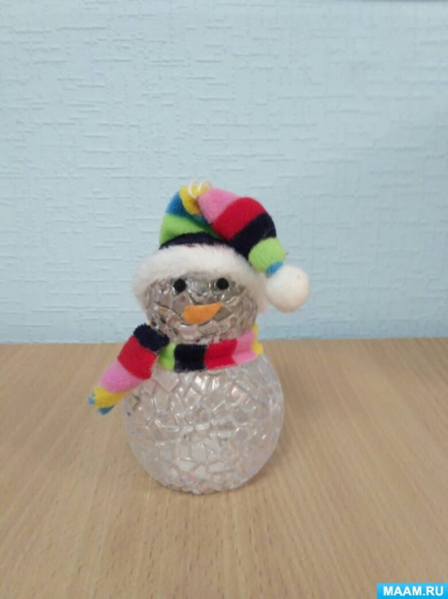 Снеговик из ткани своими руками в шапке и шарфе. Мастер-класс с пошаговым фото