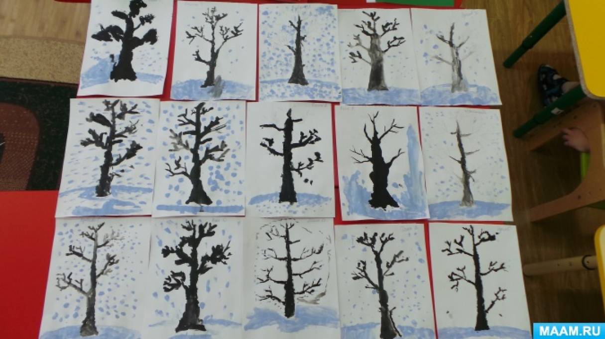 Деревья в снегу вторая младшая группа. Рисование «деревья в инее» (т. с. Комарова, стр. 91). Рисование«деревья в снегу» (т.с. Комарова. Занятие 58). Развесистое дерево зимой рисование в средней группе Комарова. Рисование развесистое дерево в средней группе Комарова.