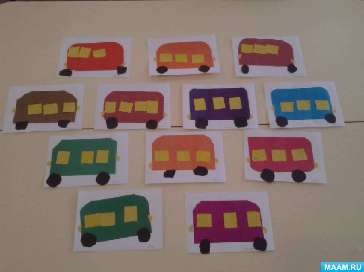 Занятие на тему транспорт младшая группа. Аппликация в детском саду автобус. Аппликация автобус в средней группе. Аппликация для детей автобус в средней группе. Аппликация в средней группе на тему транспорт.