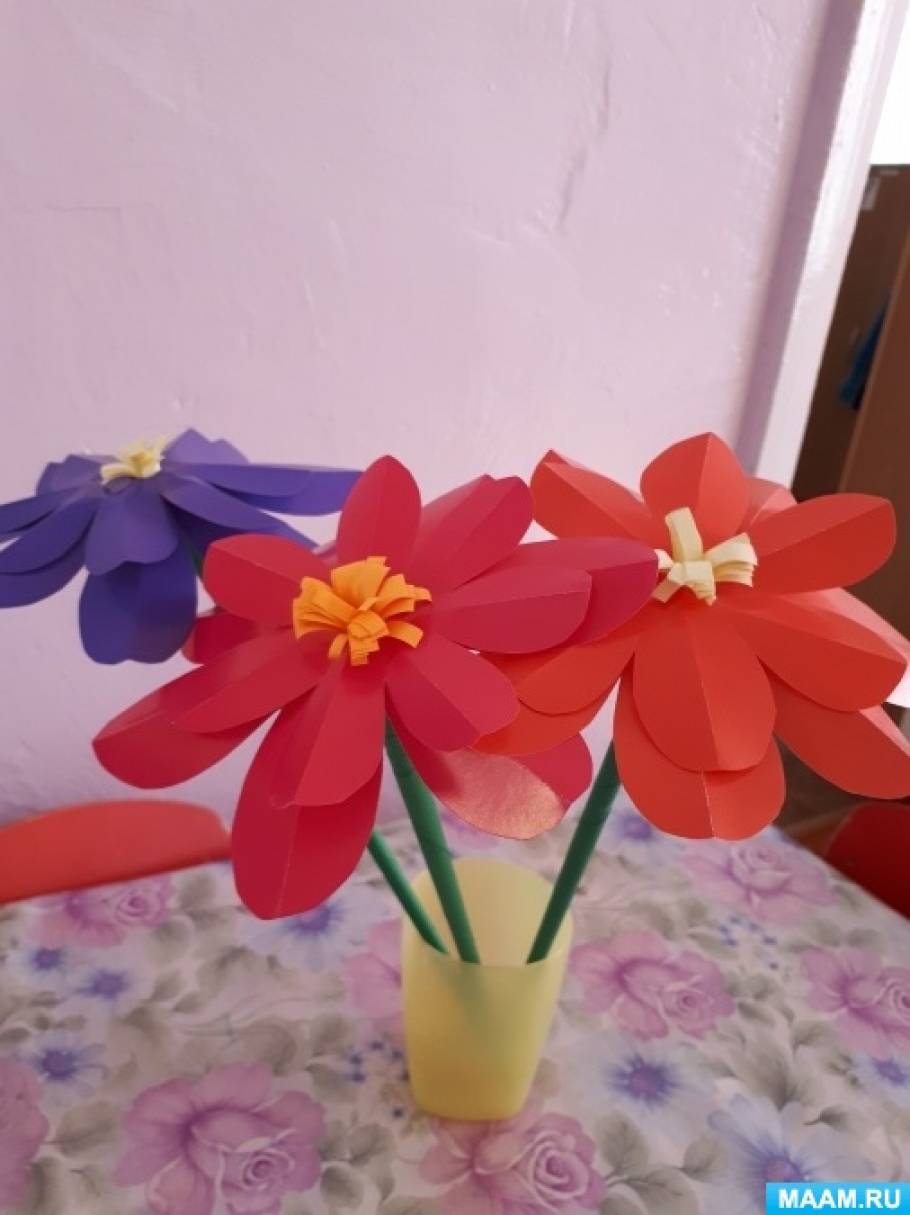 Мастер-класс по изготовлению цветка из бумаги с детьми старшего дошкольного возраста «Гербера»