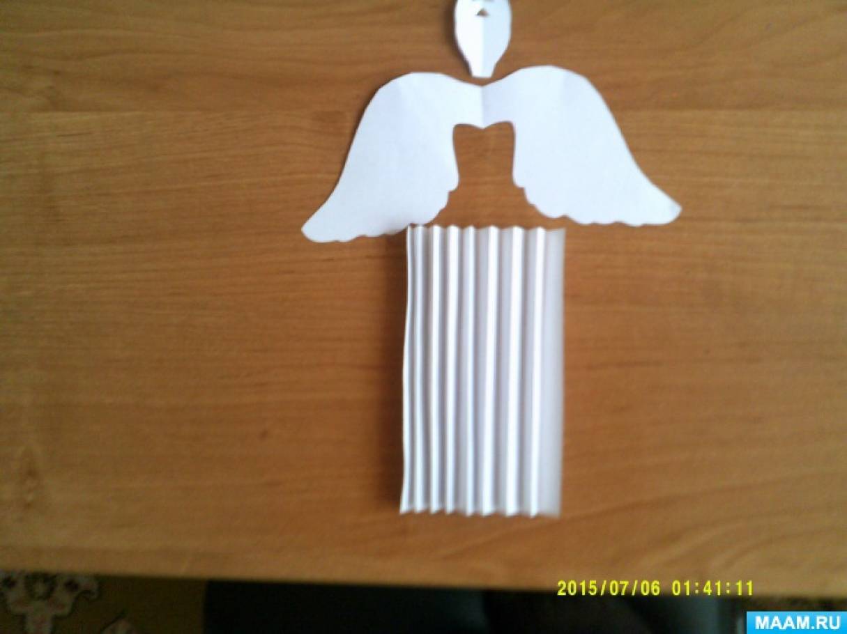 Рождественский Ангел из бумаги для детей 5-7 лет. Мастер-класс с пошаговыми фото