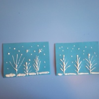 Мастер-класс «Нетрадиционные техники рисования. Рисование клеем и солью «Деревья зимой»
