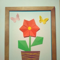 Мастер-класс по аппликации в технике оригами «Аленький цветочек» для детей 6–7 лет