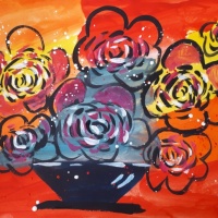 Детский мастер-класс по рисованию гуашью «Цветы в вазе»