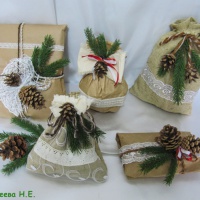 Упаковка Рождественских подарков в стиле «Рустик»