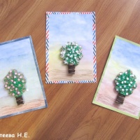 Мастер-класс открытки «Цветущее дерево»