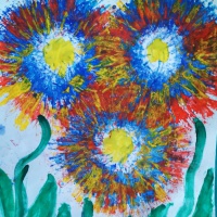 Детский мастер-класс по нетрадиционному способу рисования «Необычные цветы — за 5 минут»