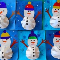 Мастер-класс для детей по конструированию из бумаги «3D-бумажный снеговик»