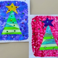 Мастер-класс для детей «Новогодняя открытка из цветных полосок «Ёлочка»