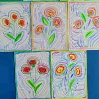Мастер-класс для детей по рисованию цветов восковыми мелками