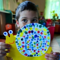 Детский мастер-класс для детей младшего дошкольного возраста по рисованию пальчиками «Улитка»