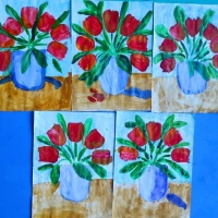 Мастер-класс для детей по рисованию гуашью «Тюльпаны»
