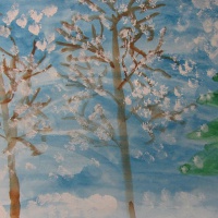 Конспект НОД по рисованию в старшей группе «Деревья в снегу»