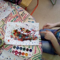 План-конспект занятия «Рисование по мокрому, набрызгами», для детей 5–6 лет