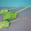 Конспект совместной деятельности по конструированию из бумаги в технике оригами «Танк с цветочным фейерверком»