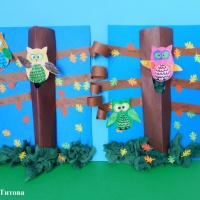 Детский мастер-класс по изготовлению объемной аппликации из бумаги «Сидит сова на дереве»