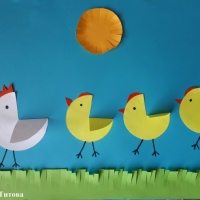 Детский мастер-класс по изготовлению поделки «Курочка с цыплятами» из бумаги