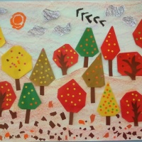 Детский мастер-класс по созданию коллективной аппликации «Осенние деревья» в подготовительной к школе группе