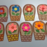 Детский мастер-класс по аппликации «Корзинка с цветком. Подарок маме» для младшего дошкольного возраста