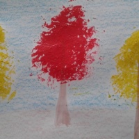 Детский мастер-класс «Деревья осенью» с использованием смешанной техники рисования