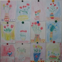 Конспект занятия по рисованию «Ваза с цветами, для мамы», с детьми старшего дошкольного возраста