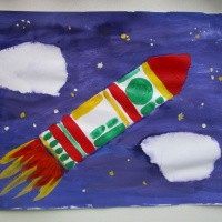 Сидим дома с пользой. Мастер-класс по рисованию «Ракета», с детьми дошкольного и младшего школьного возраста