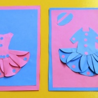Мастер-класс по аппликации и изготовлению открытки «Наряд для мамочки» в технике ко «Дню Матери» для детей от 5 лет