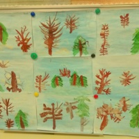 Конспект занятия по рисованию «Зимний лес»