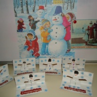 Детский мастер-класс по изготовлению объемной открытки «Снеговик»