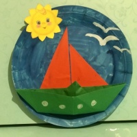 Мастер-класс «Кораблик» в технике «оригами» с использованием бумажной тарелки