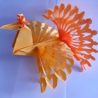 Мастер-класс объёмной поделки «Птица счастья из бумаги» в технике «оригами» для дошкольников